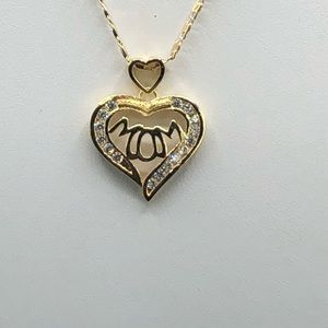 Pendant (MOM) inscribed and chain